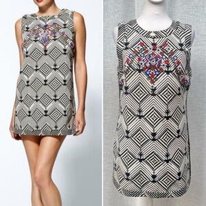 New Romantics free people sleeveless mini dress glass beaded embroidery